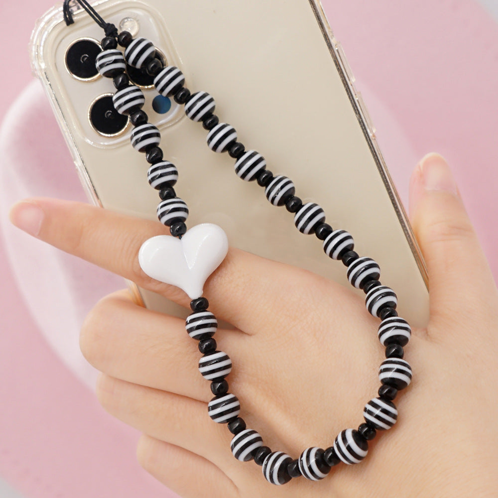 Factory direct supply handmade beaded mobile phone lanyard bluetooth speaker lanyard flashlight fan selfie stick U disk sling