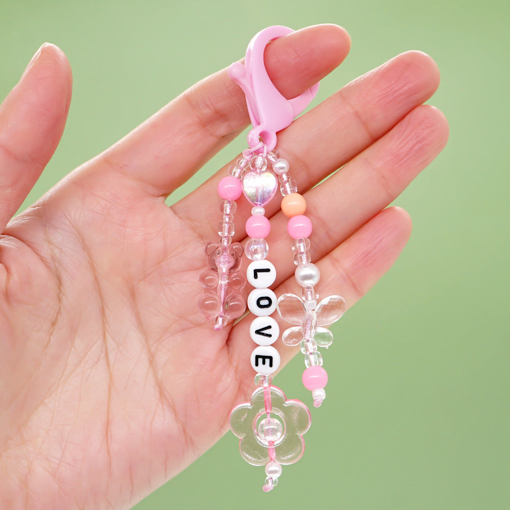 Factory direct supply handmade beaded mobile phone lanyard bluetooth speaker lanyard flashlight fan selfie stick U disk sling