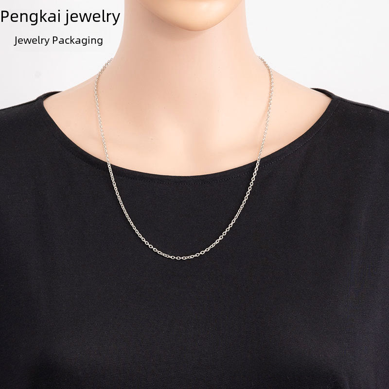 2.4mm Cross Chain Metal Chain Iron Necklace Clavicle Chain Fashionable Simple Versatile Handmade DIY Jewelry Accessories
