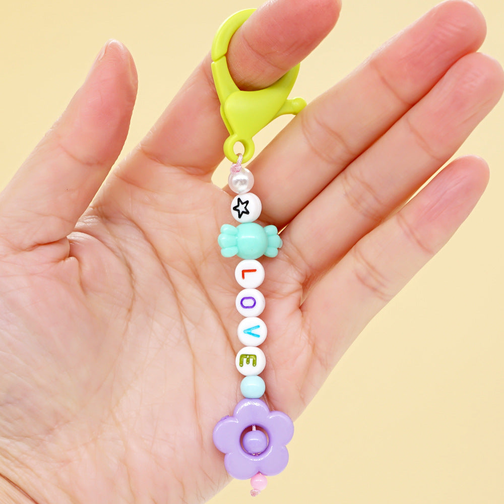 Factory direct supply handmade beaded mobile phone lanyard bluetooth speaker lanyard flashlight fan selfie stick U disk sling