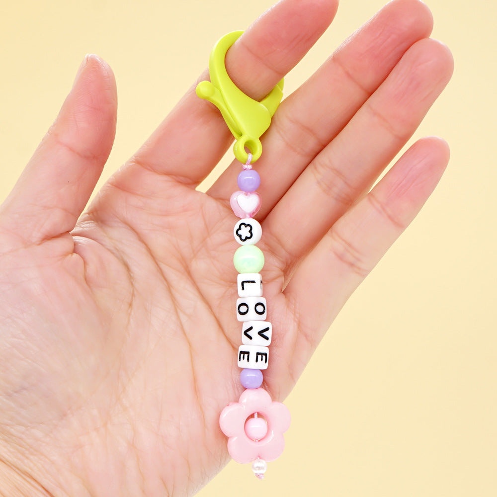 Factory direct supply handmade beaded mobile phone lanyard bluetooth speaker lanyard flashlight fan selfie stick U disk sling