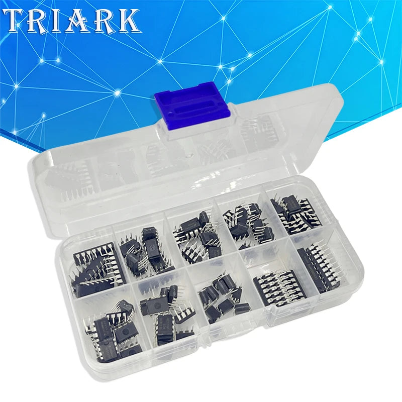 85PCS Electronic Component Assortment Kit LM324 LM393 LM358 LM386 UA741CP NE555 NE5532 PC817 ULN2003AN ULN2803APG DIP 10Values