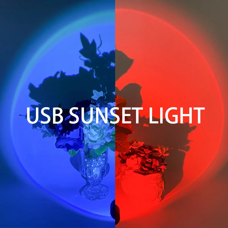 Sunset Projection Lamp USB Mood Light for Bedroom Living Room Photography Wall Decor Birthday Party