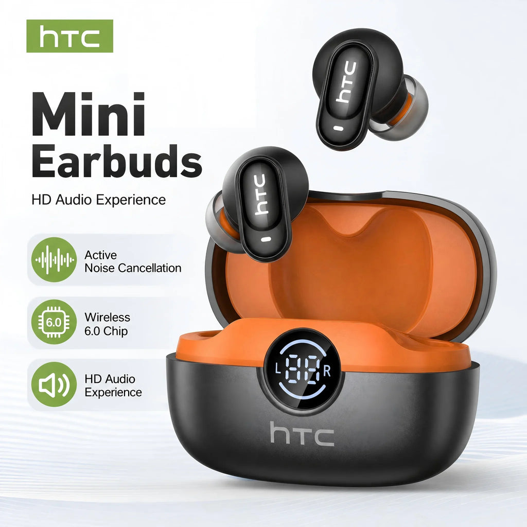 HTC NE79 TWS Wireless Bluetooth Earphones: AI Translator Earbuds Noise Cancellation Long Battery Life Premium Audio Headphones