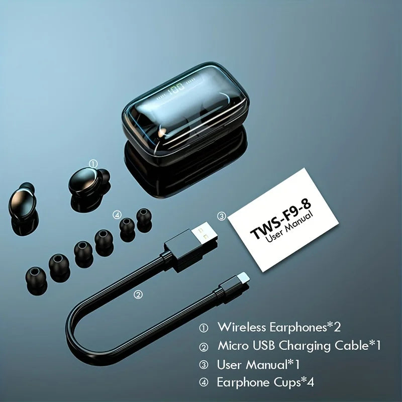 New Wireless Earphones Headphones With LED Display Touch In-Ear TWS Wireless Earbuds Sports Music Game Headset For IOS/Android