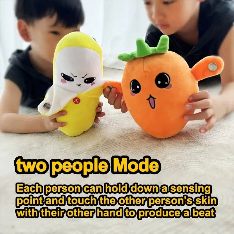 Kids Banana Fruit Induction Beat Toy Creative Music Dolls Kawaii Parent-child Toys Sensory Party Game Collectible Toy