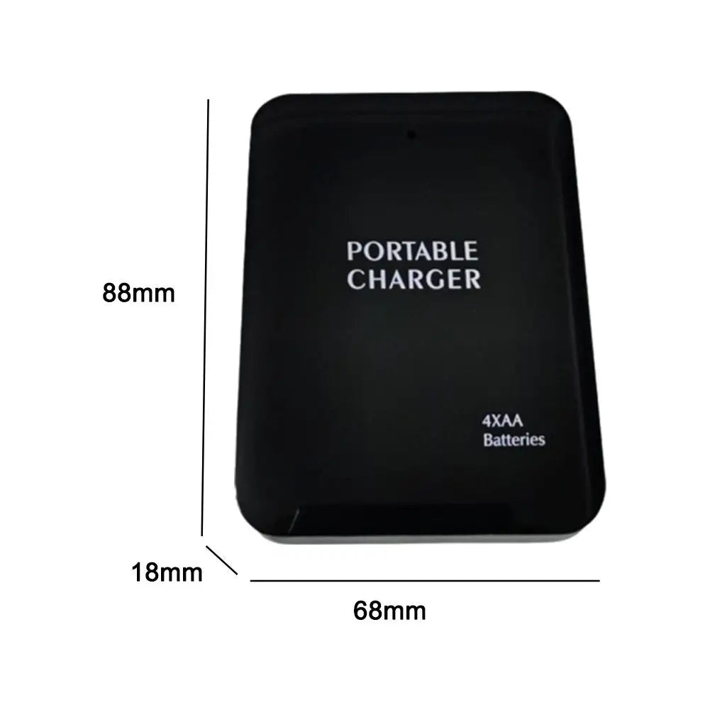4 AA Portable Charger USB Battery Power Bank LED Light Outdoor Camping Emergency Charger for Phone Mountaineering Hiking