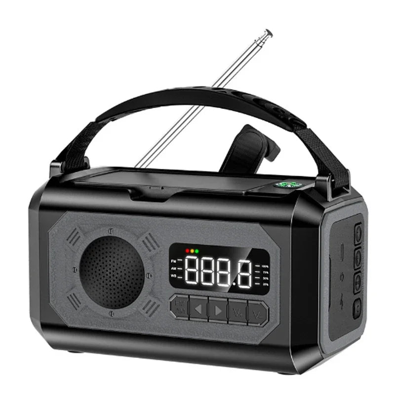 Portable 12000mAh Emergency Radio AM/FM/NOAA Weather Radio Solar Hand Crank Radio Flashlight SOS Alarm Power Bank Reading Lamp