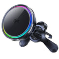 Air Vent Phone Stand RGB & Ice-Cooling & Car 25W QI2 Magnetic Wireless Charger For iPhone 17 16 15 14 13 Pro Max Fast Charging