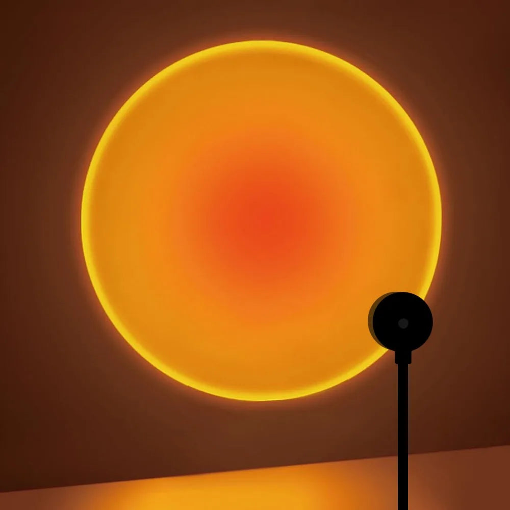 Sunset projection lamp, USB home decoration atmosphere lamp, multi-angle rotatable, suitable for home living room and bedroom