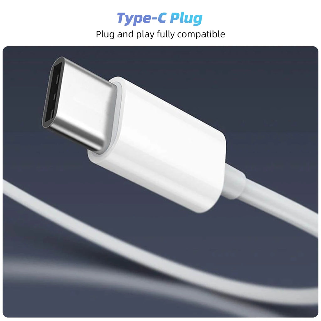 Type C Wired Earphones In-Ear With Mic For Sumsung Onepuls Xiaomi Redmi Huawei USB C Music Earpbuds Sport Headphones Headset