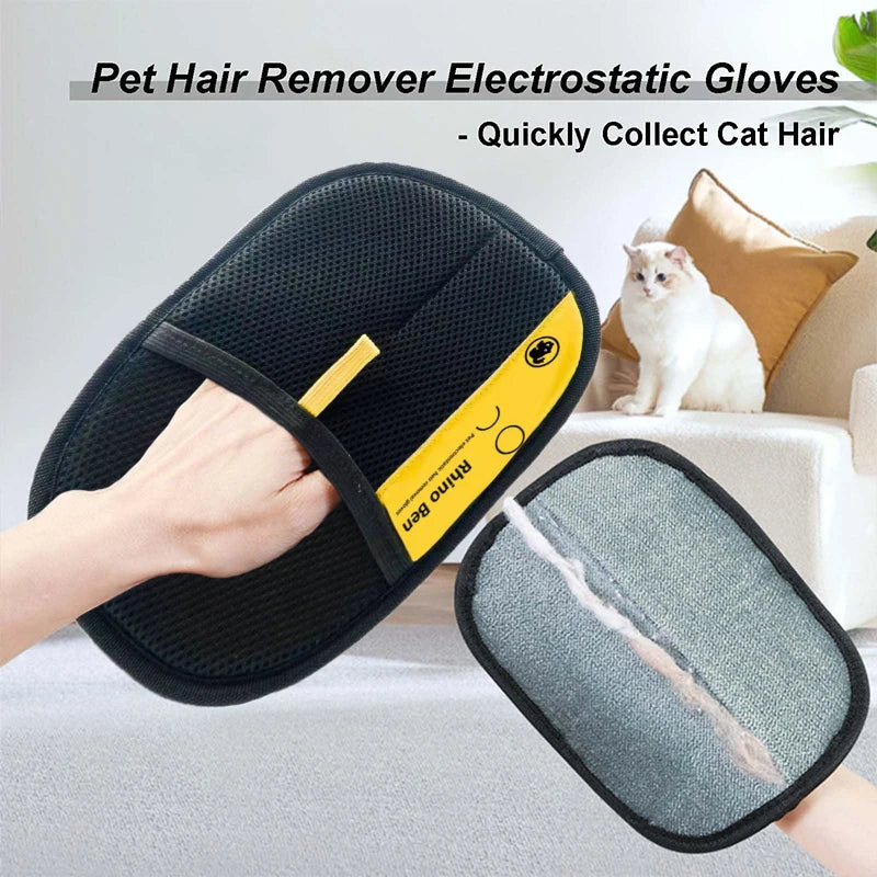 ¤Pet Hair Remover Electrostatic Gloves, 2025 New Pet Hair Removal Glove For Cats & Dogs High Quality Practical Product