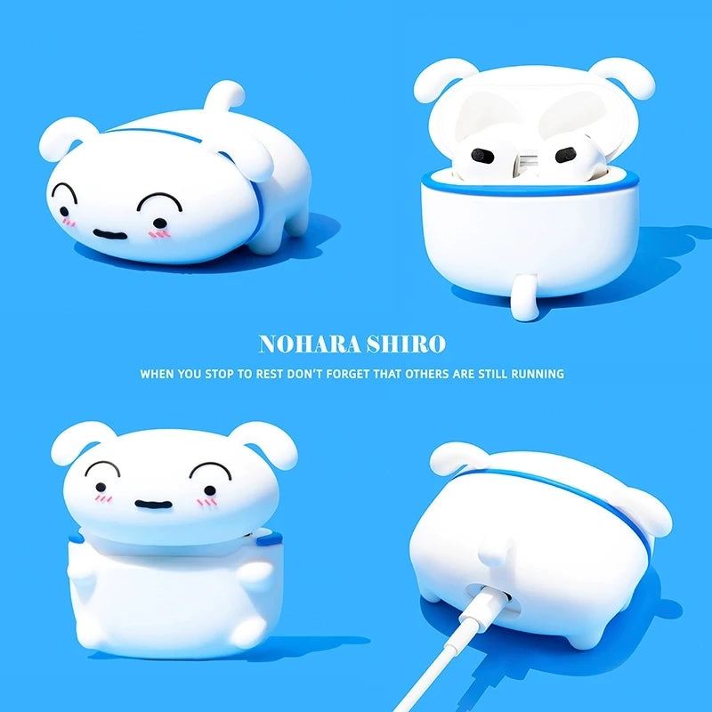 For Airpods 1 2 3 4 5 Pro Pro 2 Pro 3 Nohara Shiro Silicone Earphone Case Accessories Cover