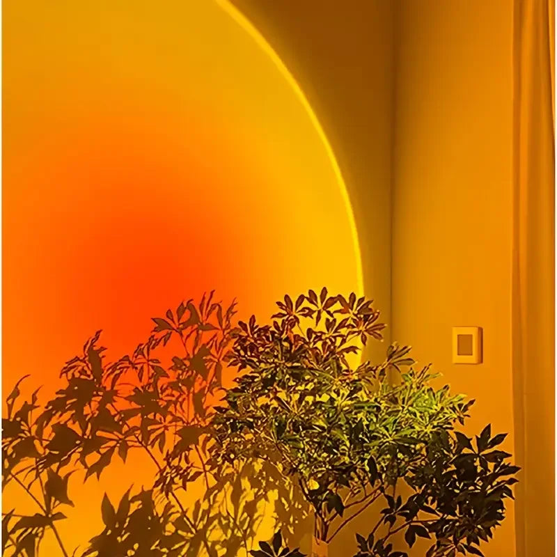 1PC Warm Sunset Projection Lamp Adjustable Stand LED Atmosphere Light for Bedroom Deco