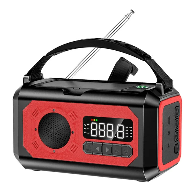 Portable 12000mAh Emergency Radio AM/FM/NOAA Weather Radio Solar Hand Crank Radio Flashlight SOS Alarm Power Bank Reading Lamp