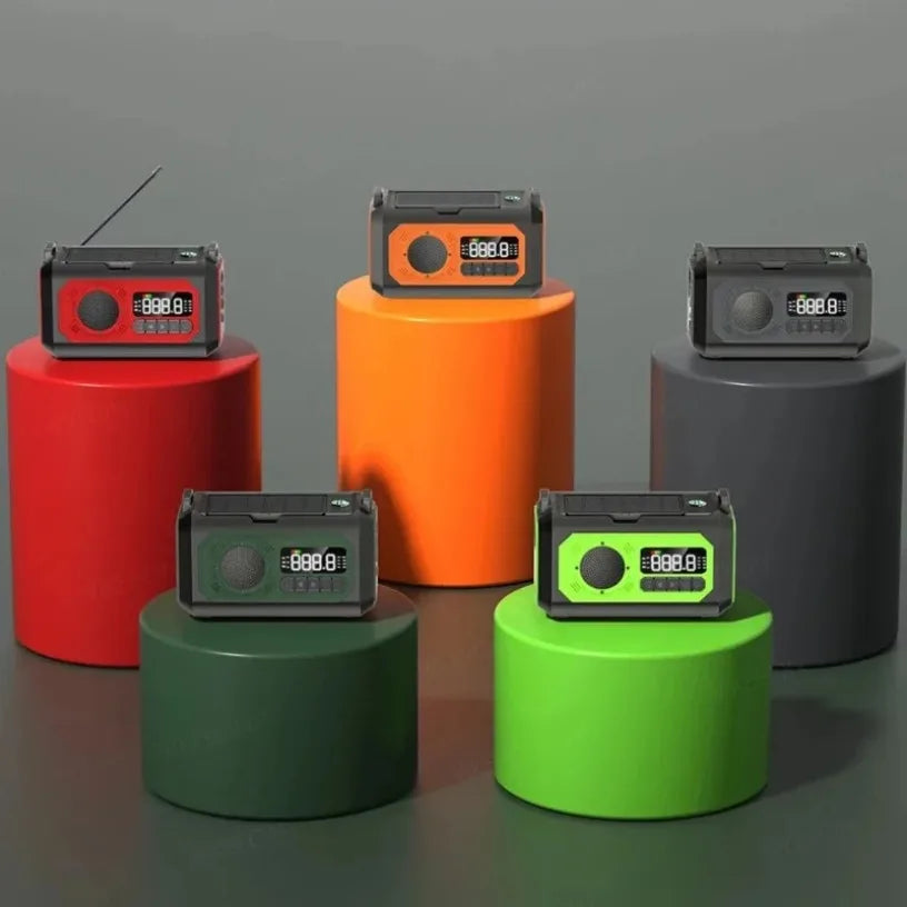 Portable 12000mAh Emergency Radio AM/FM/NOAA Weather Radio Solar Hand Crank Radio Flashlight SOS Alarm Power Bank Reading Lamp
