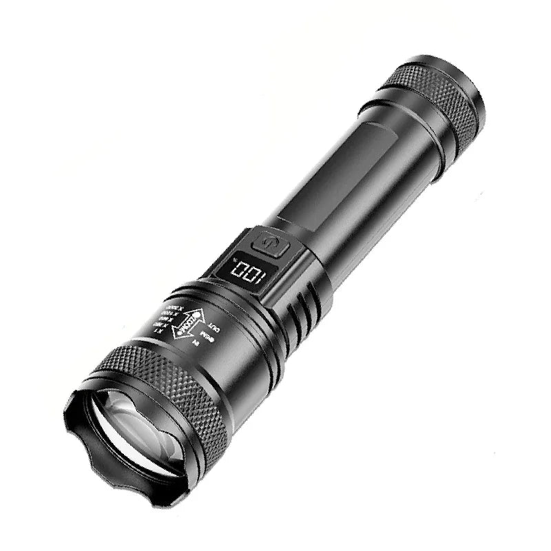 High Power 2000LM LED Flashlight Built-in Battery USB Rechargeable Strong Light Tactical Torch Outdoor Camping Hiking Lantern