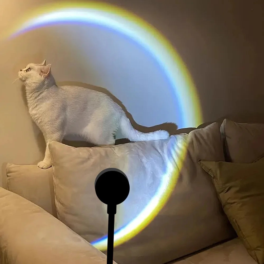 Sunset projection lamp, USB home decoration atmosphere lamp, multi-angle rotatable, suitable for home living room and bedroom