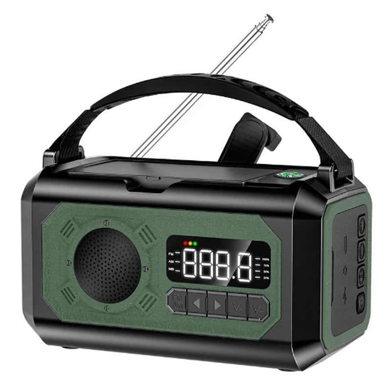 Portable 12000mAh Emergency Radio AM/FM/NOAA Weather Radio Solar Hand Crank Radio Flashlight SOS Alarm Power Bank Reading Lamp