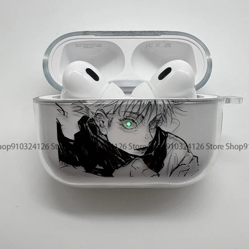 NEW Anime Jujutsu Kaisen GojoSatoru Earphone Case For AirPods 4 3 1 2 Gen Earphone Protecitve Case For AirPods Pro3, ,Pro Cover