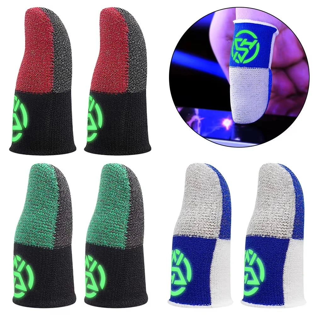 5 Pairs Gaming Finger Sleeves For Sweaty Hands Mobile Game Fingertip Gloves Anti-slip Touch Screen Finger Sleeve