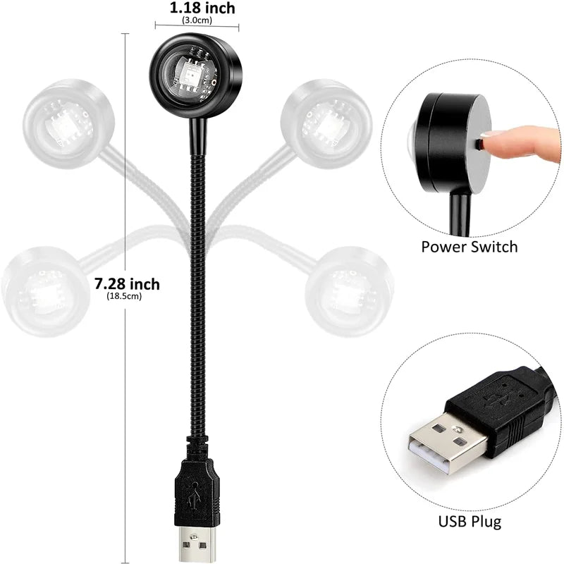 USB Sunset Projection Lamp Rainbow Atmosphere Night Light Sunset Light for Photography Selfie Coffee Store Live Wall Decoration