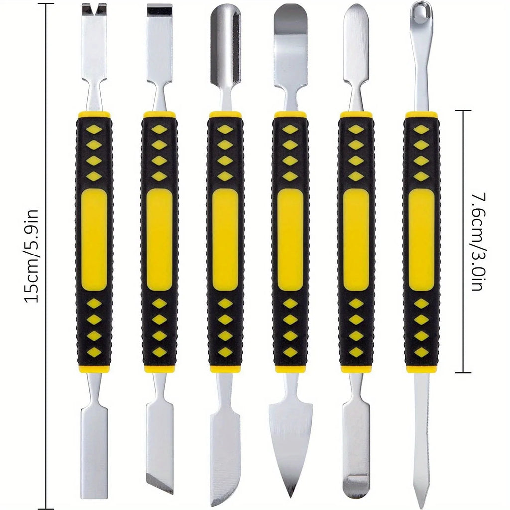 6pcs Electronic Repair Tool Set, Metal Dual-Head Pry Bars for Tablets, Laptops, Phones, Electronic Devices, No Electricity