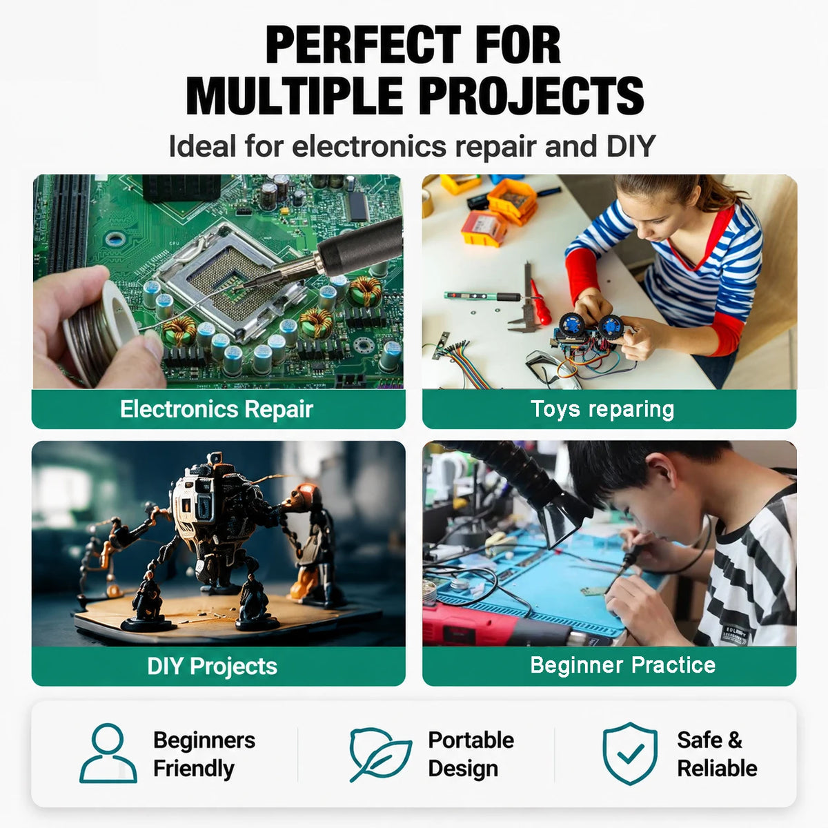 Electronics Repair Tool Kit Soldering Pen USB 5V Welding Tool LCD Temperature Control 200-500℃ PCB Circuit Board DIY Soldering K