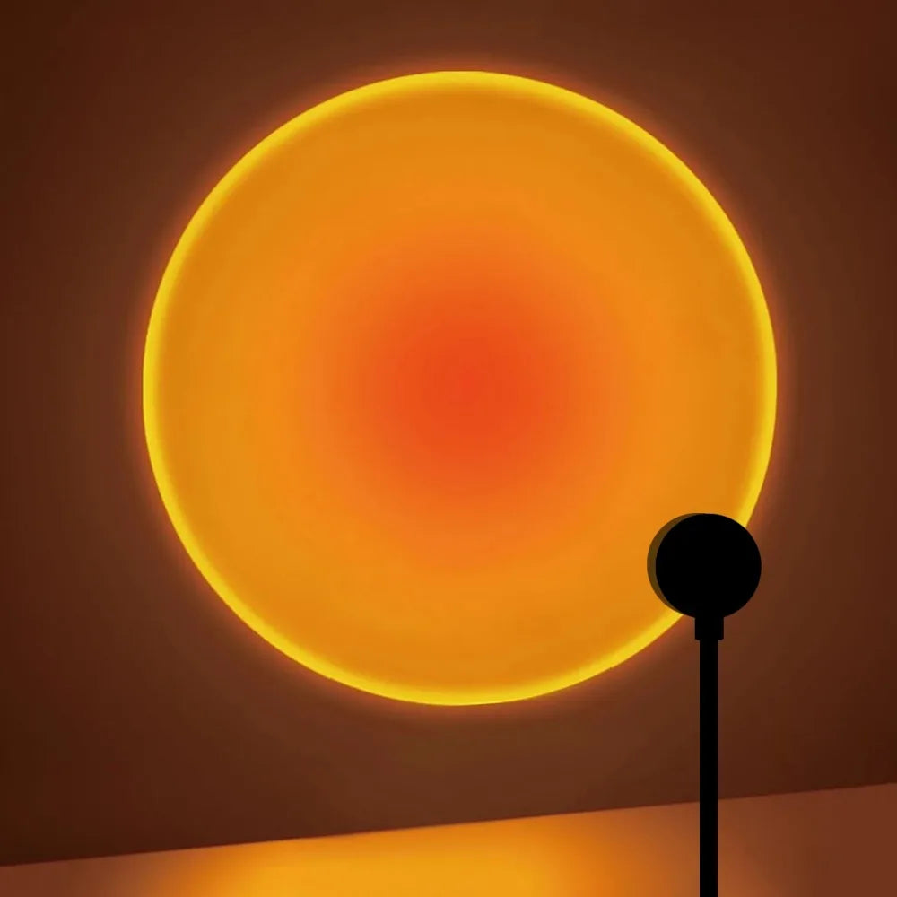 Sunset projection lamp, USB home decoration atmosphere lamp, multi-angle rotatable, suitable for home living room and bedroom