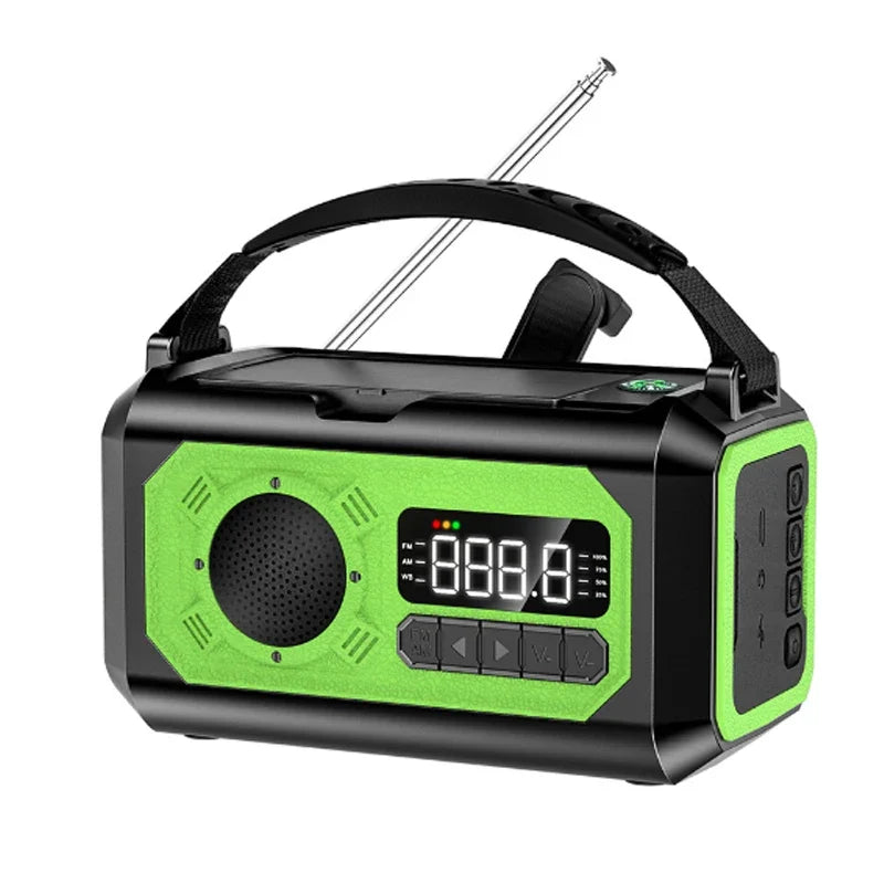 Portable 12000mAh Emergency Radio AM/FM/NOAA Weather Radio Solar Hand Crank Radio Flashlight SOS Alarm Power Bank Reading Lamp